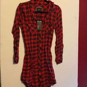 Rails long plaid shirt